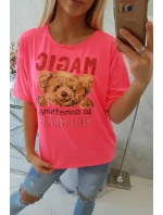 Blúzka s potlačou Magic pink neón Blúzka s potlačou Magic pink neón