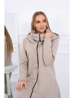 Zateplené šaty s dlhšími bokmi svetlo béžovej Zateplené šaty s dlhšími bokmi svetlo béžovej