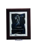 Plastový diplom s vygravírovaným kovovým štítkom