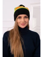Dámska čiapka Kinga K297 black+orange+green neón