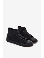 Trampki Męskie Ocieplane Z Eko Skóry Big Star OO174247 HI-POLY SYSTEM Czarne