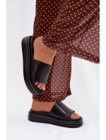 Dámské nazouváky na platformě Černé Tanelisse