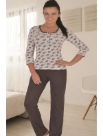 Dámske pyžamo 887-YPJ ružové s kvetinovým vzorom - CoCoon