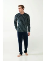 Vamp - Zamatové pruhované pyžamo 21713 - Vamp