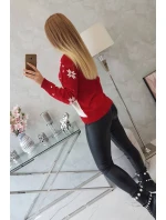 Sveter s vianočným motívom červený