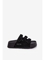 Dámske papuče na pevnej platforme s remienkami Big Star TT274531 Black Dámske papuče na pevnej platforme s remienkami Big Star TT274531 Black