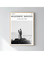 Personalizovaný magický fotob obraz v ráme – 50x70 – svadobné noviny Personalizovaný magický fotob obraz v ráme – 50x70 – svadobné noviny