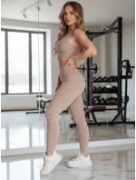 Dámske legíny s vysokým pásom ACTIVIS beige FashionStreet UY2599