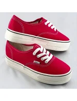 Červené šnurovacie tenisky s vyššou podrážkou (AW020304)