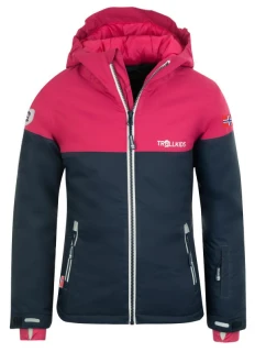 Trollkids Dievčenská bunda s kapucňou Hallingdal Navy blue/pink (223-114)