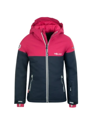 Trollkids Dievčenská bunda s kapucňou Hallingdal Navy blue/pink (223-114)