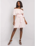 Šaty LK SK 507354.30P bielo-ružové
