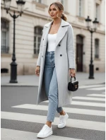 Dámsky oversize kabát CASHMELY s dlhým viazaním sivý FashionStreet NY0713