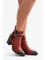 Dámske členkové topánky na podpätku s remienkom Brown Zinithia Dámske členkové topánky na podpätku s remienkom Brown Zinithia