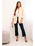 Bunda s klopami elegantná béžová Bunda s klopami elegantná béžová