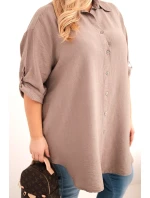 Dámske plus size viskózové tričko s dlhšou zadnou časťou Dámske plus size viskózové tričko s dlhšou zadnou časťou
