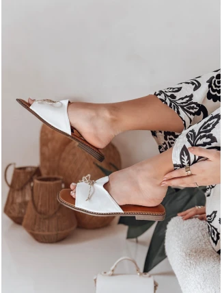 Dámske žabky s mašľou KISSBOW white FashionStreet ZY0755