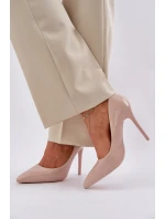 Lakierowane Szpilki Ze Szpiczastymi Noskami Beżowe Vizana