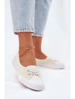 Tenisówki Trampki Damskie Z Haftem Lee Cooper LCW-25-31-3445L Beżowe