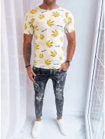 Pánske biele tričko s potlačou FashionStreet RX5277