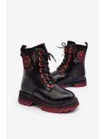 Dziecięce Ocieplane Trapery Botki Czarne Askya