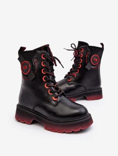 Dziecięce Ocieplane Trapery Botki Czarne Askya