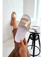 Dámske papuče pre mladých LEVI'S VPOL0251S-3923 Gold with Glitter