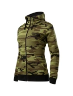Camo Mikina na zips maskáčová zelená