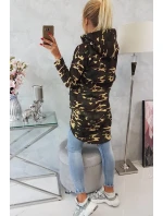 Mikina moro s dlhým chrbtom khaki+hnedá