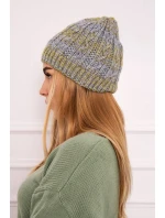 Fleecová čiapka Melisa K241 sivá+olivová