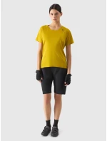 Dámske rýchloschnúce cyklistické tričko 4F - žlté