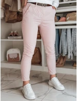 Dámske nohavice chinos s opaskom LINESKA ružová FashionStreet UY2630
