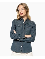 Kariban K 518 Džínsová blúzka s dlhými rukávmi 20.K518 blue jean Kariban K 518 Džínsová blúzka s dlhými rukávmi 20.K518 blue jean