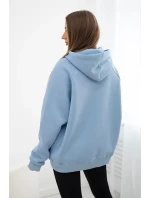 Zateplená bavlnená mikina s kapucňou Love blue Zateplená bavlnená mikina s kapucňou Love blue