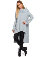 M477 Asymetrická tunika so širokým golierom - čierna