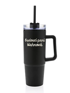 Personalizovaná cestovná termoska s priehľadným viečkom – budúca pani
