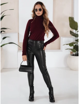 Dámske kožené legíny GALACTIC GAZE black FashionStreet UY1566