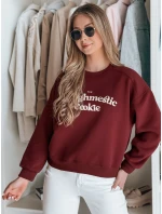 Dámska nadrozmerná mikina s potlačou COOKIES bordová FashionStreet BY1445 Dámska nadrozmerná mikina s potlačou COOKIES bordová FashionStreet BY1445