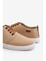 Tenisówki Trampki Męskie Big Star NN176001 Memory Foam System Beżowe