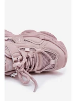 Sneakersy Dziecięce Na Platformie Różowe Hanomess