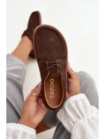 Półbuty Damskie Typu Barefoot Z Naturalnego Zamszu Zazoo 327 Czekoladowe