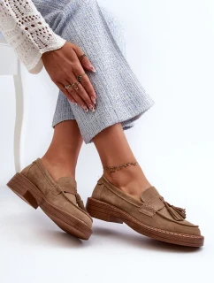 Dámske semišové mokasíny so strapcami D&A Brown