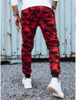 Pánske tepláky s potlačou moro červené FashionStreet UX4444