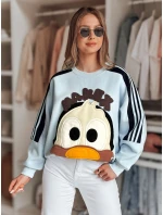 Dámska nadrozmerná mikina so záplatami CUTE MAKEX modrá FashionStreet BY1490