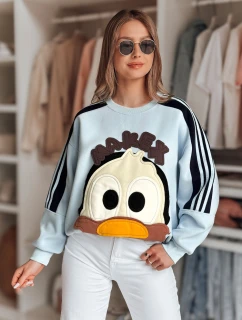 Dámska nadrozmerná mikina so záplatami CUTE MAKEX modrá FashionStreet BY1490
