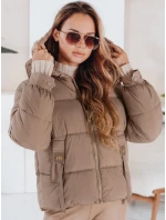 Dámska prešívaná zimná bunda s kapucňou FashionStreet camel TY5063 Dámska prešívaná zimná bunda s kapucňou FashionStreet camel TY5063