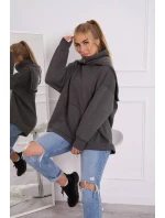 Zateplená mikina so zipsom na chrbte grafitová Zateplená mikina so zipsom na chrbte grafitová