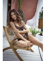 Dámske tangá Brasiliana V-11845 Black with beige - Axami