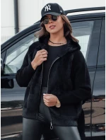 Dámska krátka alpaková bunda KATHERINE s kapucňou čierna FashionStreet NY0672
