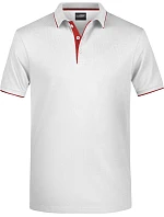 Daiber JN 728 Pánske polo tričko z piké s kontrastným lemom 02.0728 biele/červené Daiber JN 728 Pánske polo tričko z piké s kontrastným lemom 02.0728 biele/červené